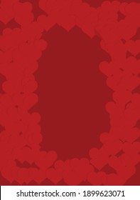hearts with light and shadow on red color background