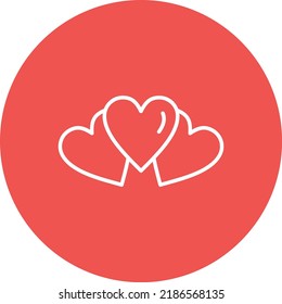 Hearts line circle icon vector image. Can also be used for web apps, mobile apps and print media.