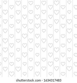 Hearts  line isolated vector seamless pattern