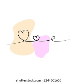 Schlagzeilen. Rosa Herzenslinien. Vektorgrafik.