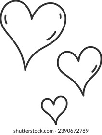 Ilustración del vector de Doodle con lino de corazón
