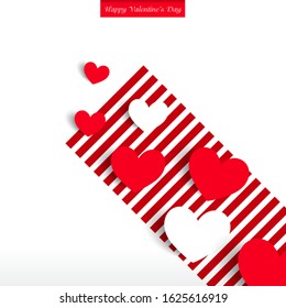 Hearts and Lines Theme for Valentines Day Modern Background. Minimalist Creative Design Concept.