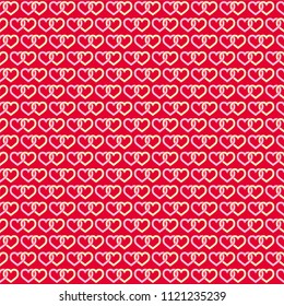 Hearts linked background. Seamless for your St Valentine designs. Vector illustration