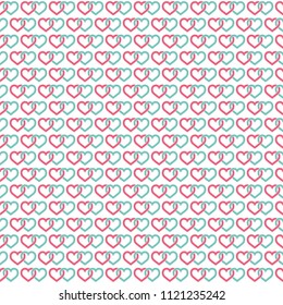 Hearts linked background. Seamless for your St Valentine designs. Vector illustration