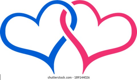 Hearts linked vector illustration