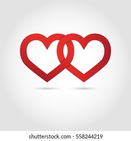 Hearts linked vector symbol