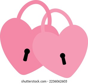 Hearts lock Valentine's day vector illustration