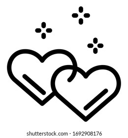 Hearts love affection icon. Outline hearts love affection vector icon for web design isolated on white background