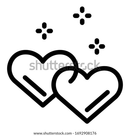 Hearts love affection icon. Outline hearts love affection vector icon for web design isolated on white background