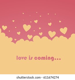 Hearts Love Background - Vector