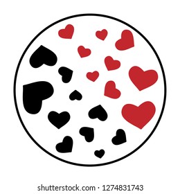 Hearts love black red icon