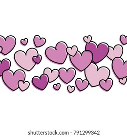 hearts love decorative pattern background