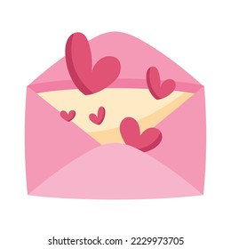 hearts love in envelope icon
