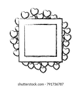 Hearts and love frame