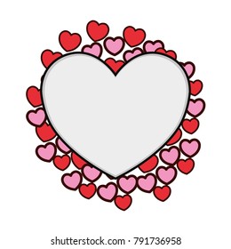 Hearts and love frame
