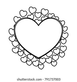Hearts and love frame
