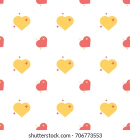 Hearts Of Love Happy Seamless Pattern Background