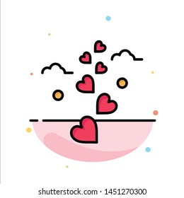 Hearts, Love, Loving, Wedding Abstract Flat Color Icon Template