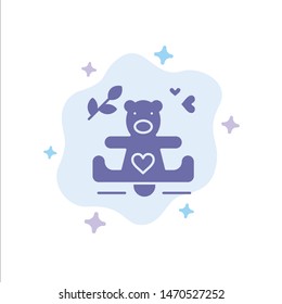 Hearts, Love, Loving, Wedding Blue Icon on Abstract Cloud Background. Vector Icon Template background