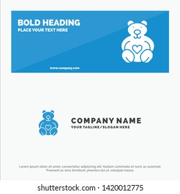 Hearts, Love, Loving, Wedding SOlid Icon Website Banner and Business Logo Template