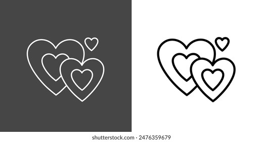 Hearts Love Outline Icon Vector Illustration