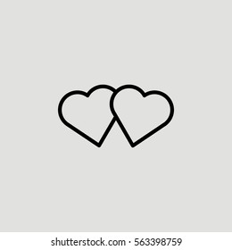 Hearts Love Outline Vector Icon