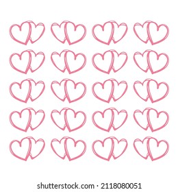 Hearts Love Pattern in Pink