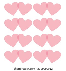 Hearts Love Pattern in Pink