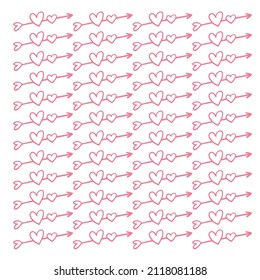 Hearts Love Pattern in Pink