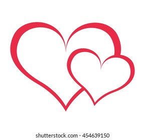 Hearts Love Red Icon Graphic Isolated Stock Vector (Royalty Free ...