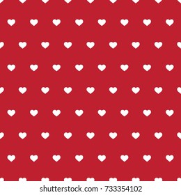 hearts love romantic pattern white on red