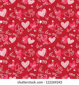 Hearts & love seamless vector