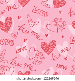 Hearts & love seamless vector