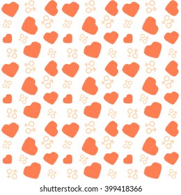 Hearts love simple seamless vector pattern, vector background
