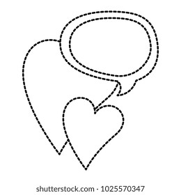 hearts love sticker art with speech bubble