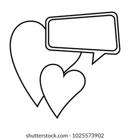 hearts love sticker art with speech bubble
