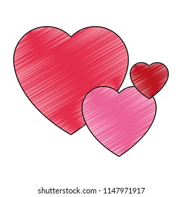 Hearts love symbol scribble