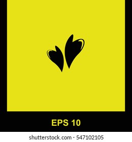 Hearts in love vector black icon. Isolated illustration. Business picture.