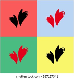Hearts in love vector  icon.