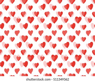 Hearts of love - vector red seamless pattern