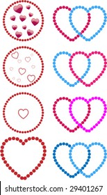 Hearts made of dots