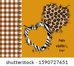 
Hearts made of fabric with torn edges. Leopard and zebra. Decorative elements for wedding or Valentines Day.
