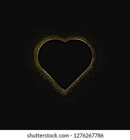 hearts made with golden sparkles background Vector illustration