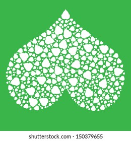   hearts made of leaves.