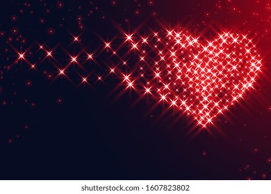 hearts made with sparkles for valentines day design