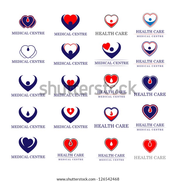 Hearts Medical Icons Set Isolated On Stock Vector (Royalty Free) 126542468