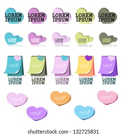 Hearts And Notepad Symbols - Abstract - Isolated On White Background - Vector Illustration, Graphic Design Editable For Your Design. Hearts Logo