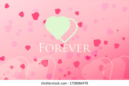 hearts object with soft pink background,sweet hearts illustration,romantic hearts vector pretty background