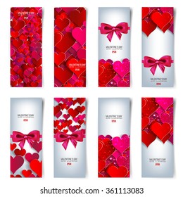 Hearts on abstract love background.Be my valentine.Love romantic messages with hearts.February 14.Valentines day card,banner.Global love day, may 1.Three dimensional red hearts shapes.