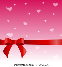 Hearts on abstract love background.Be my valentine.Love romantic messages with hearts.February .Valentines day card,banner.greeting card with red bow and ribbon